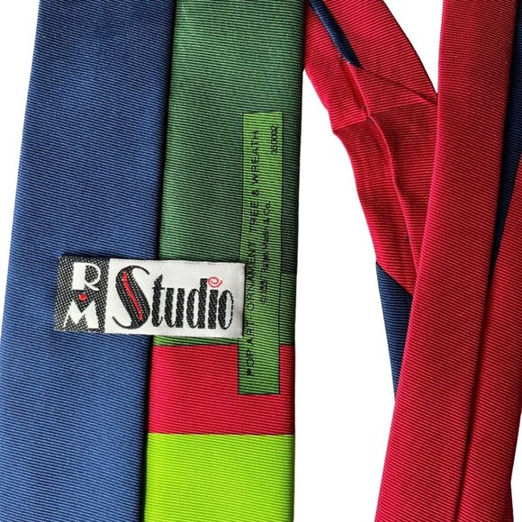 RM Ralph Marlin Studio Pop Art Neck Tie Christmas Ornament Tree Wreath Green - Picture 5 of 6